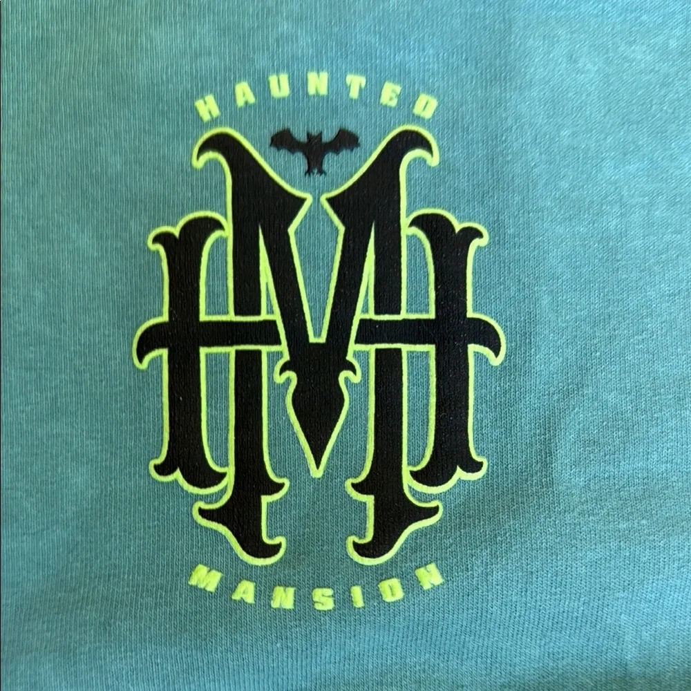 Disney Haunted Mansion Spooky Glow in the Dark Blue Graphic Tee - Picture 4 of 6
